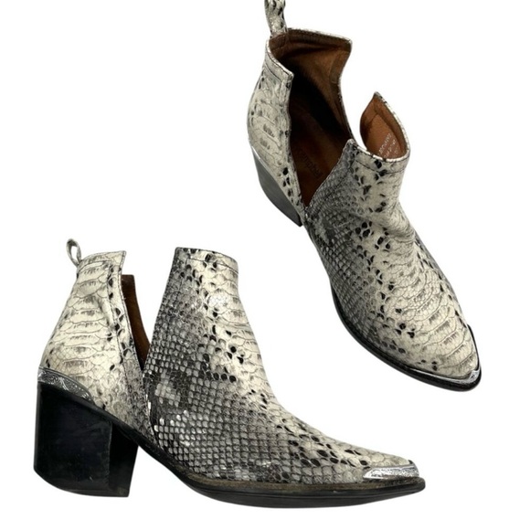 Jeffrey Campbell Snake Print Ankle Boots - Picture 1 of 11